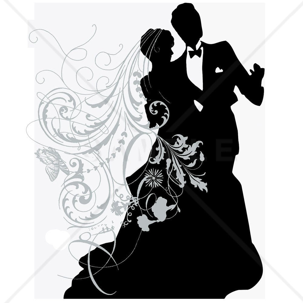 free wedding couple silhouette clip art - photo #12