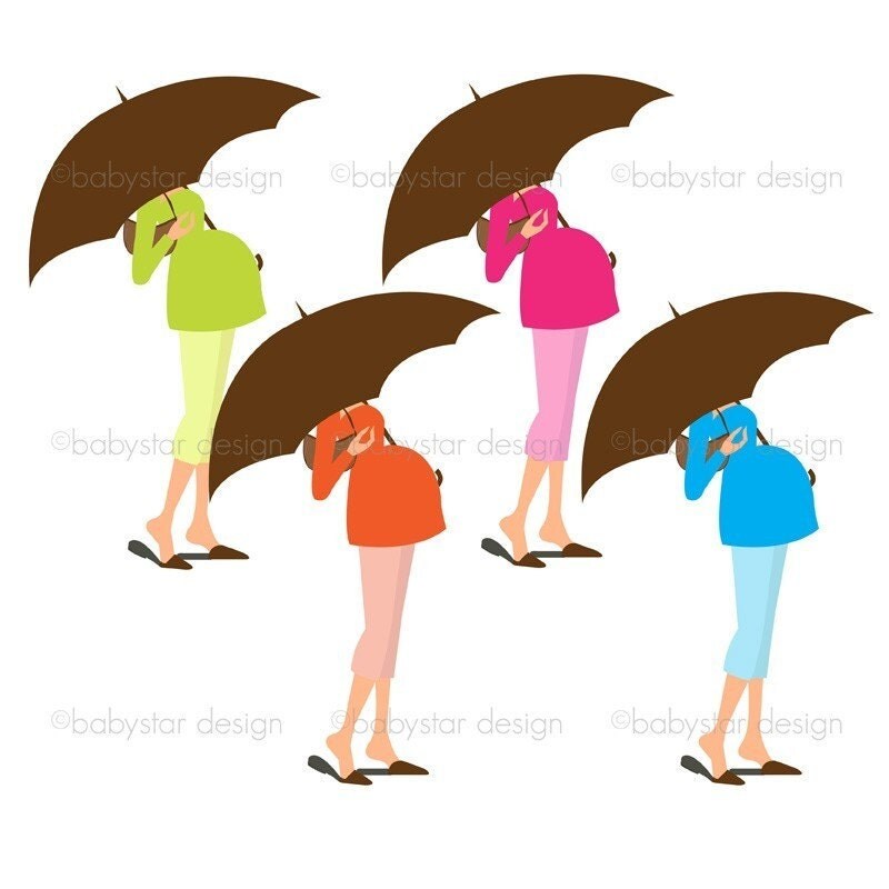 clip art umbrella. Umbrella Mom - Digital Clipart