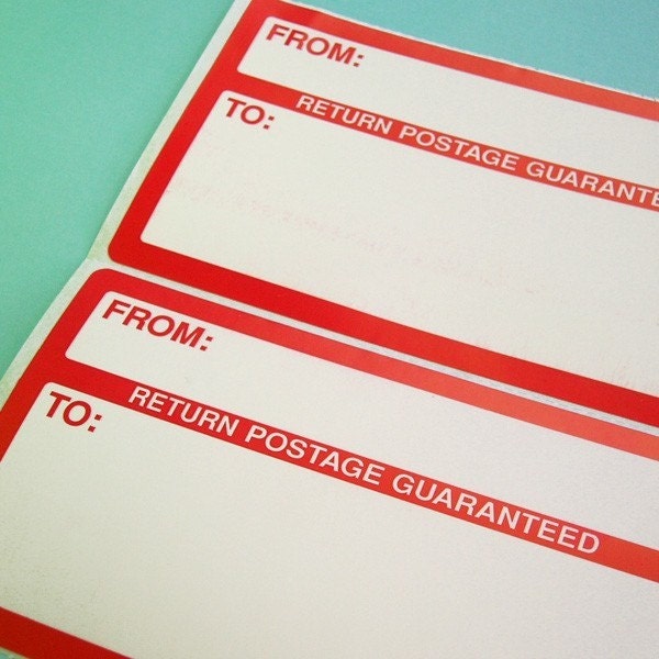 red mailing labels - 25