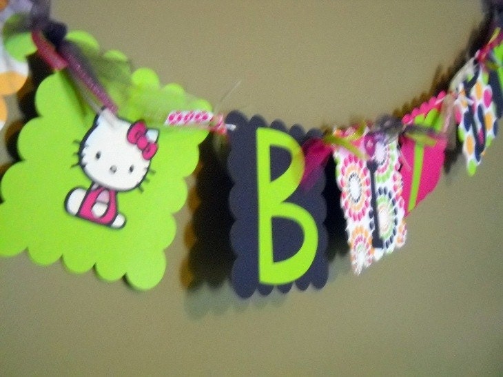 happy birthday cartoon banner. Hello Kitty Happy Birthday