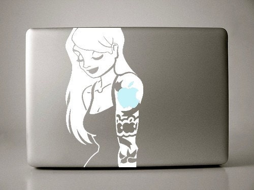 Blonde Tattoo Sleeve Girl Decal Apple Macbook Laptop. From IvyBee