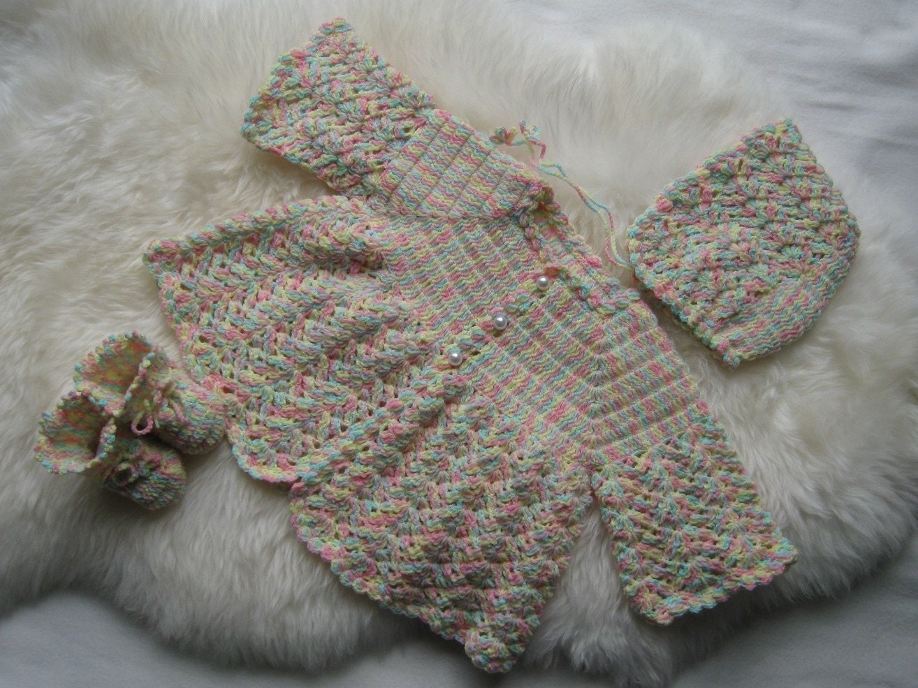 Free Crochet Pattern 10046 Easy Baby Sweater : Lion Brand Yarn Company