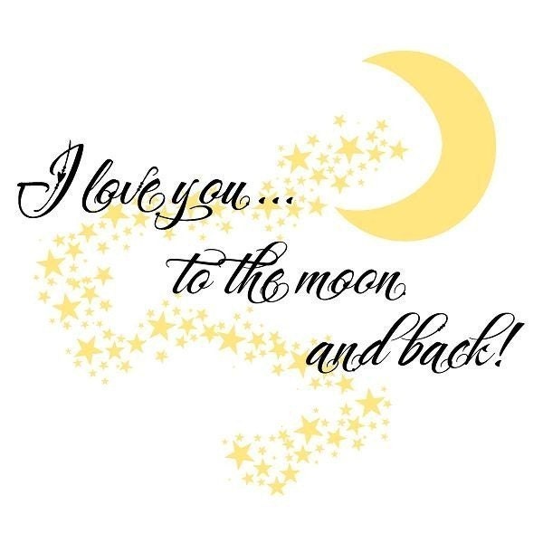 Childrens Vinyl Wall Decal- I Love You to the Moon and Back--LARGE SIZED
