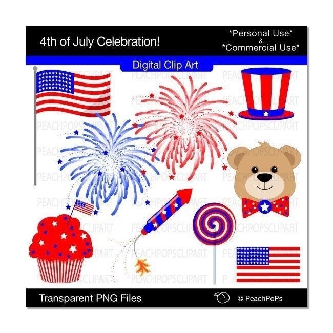 celebrations clip art. 4th of July Celebration - Digital Clip Art. From peachpopsclipart