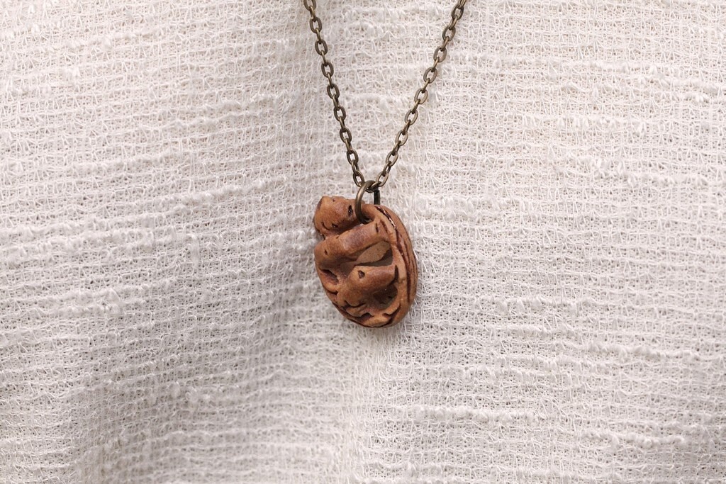hand carved monkey necklace