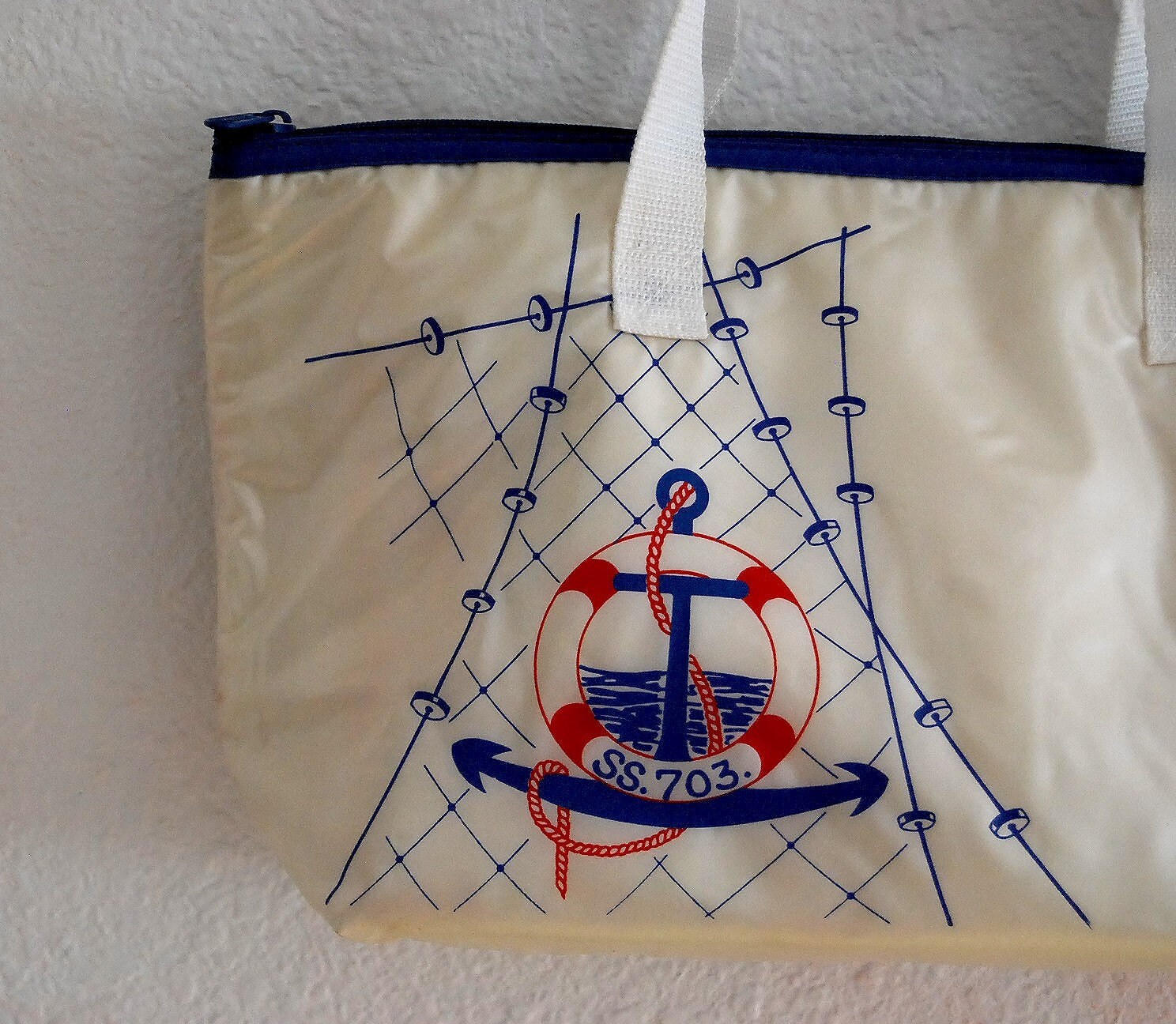 AHOY MATES...oversized vinyl sailor tote bag