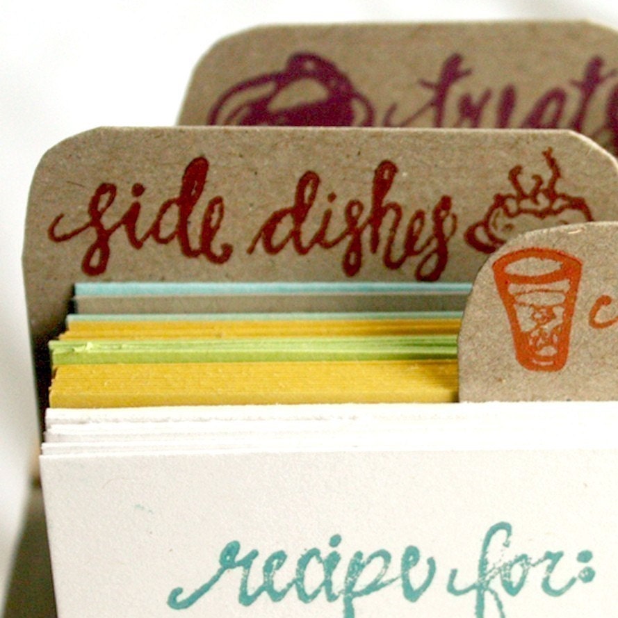 letterpress recipe cards