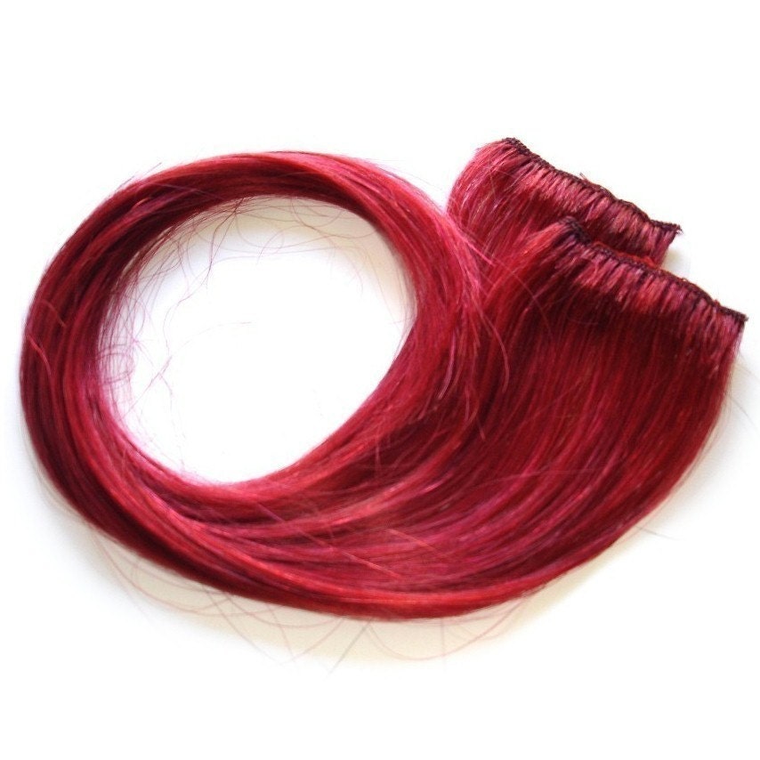 Red Hair Extensions Clip In. Tomato Red Clip-In Hair