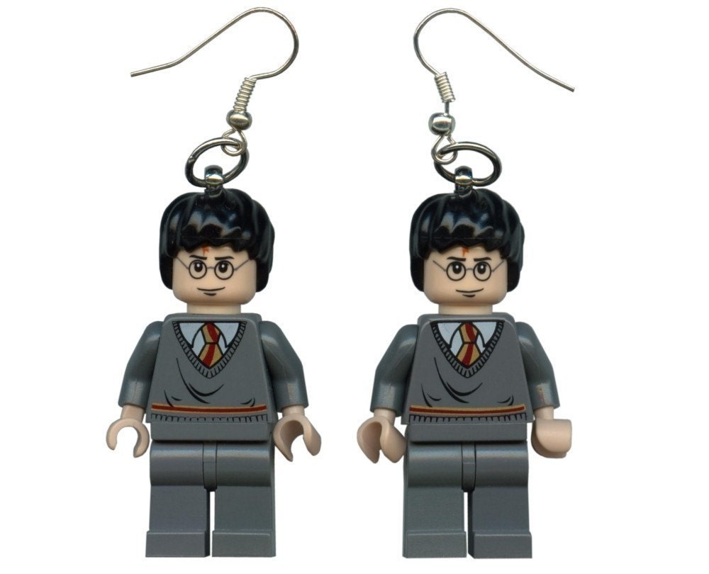 Harry Potter Lego earrings by cosmicfunpalace on Etsy