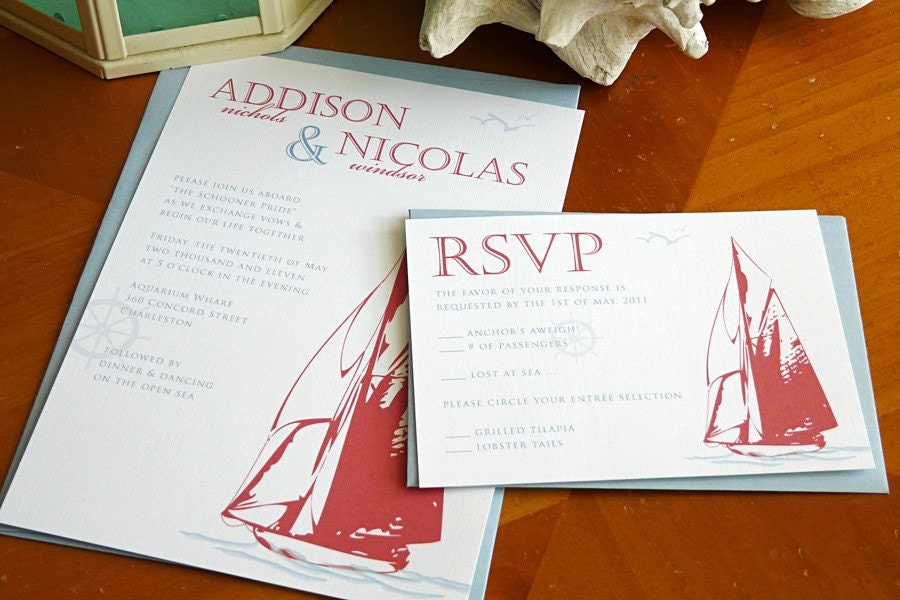 Nautical Wedding Invitations abloggingbridecom