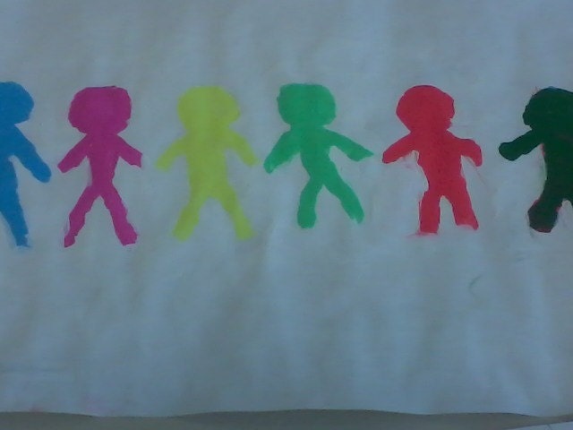 stick people holding hands in circle. Stick Figure Painting