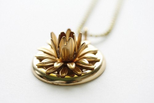 Custom Golden Flower Pendant