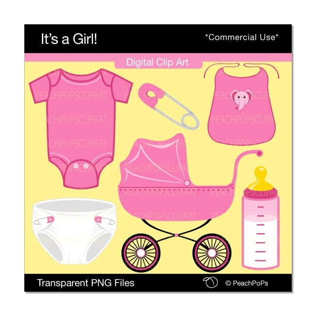 clip art baby girl. Baby Girl - Digital Clip Art