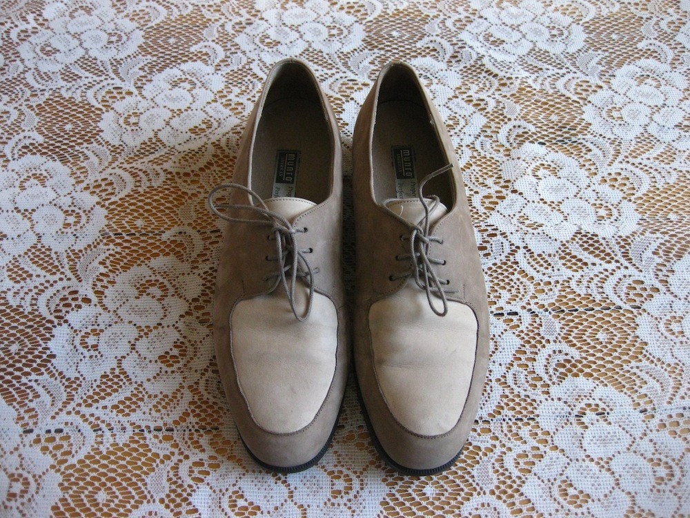 suede loafers for women. Vintage Beige Suede Loafer