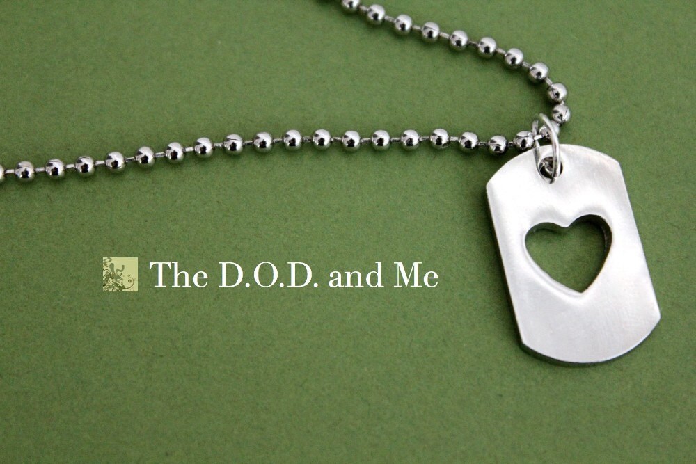 army dog tag necklace. Military Wife Heart Dog Tag