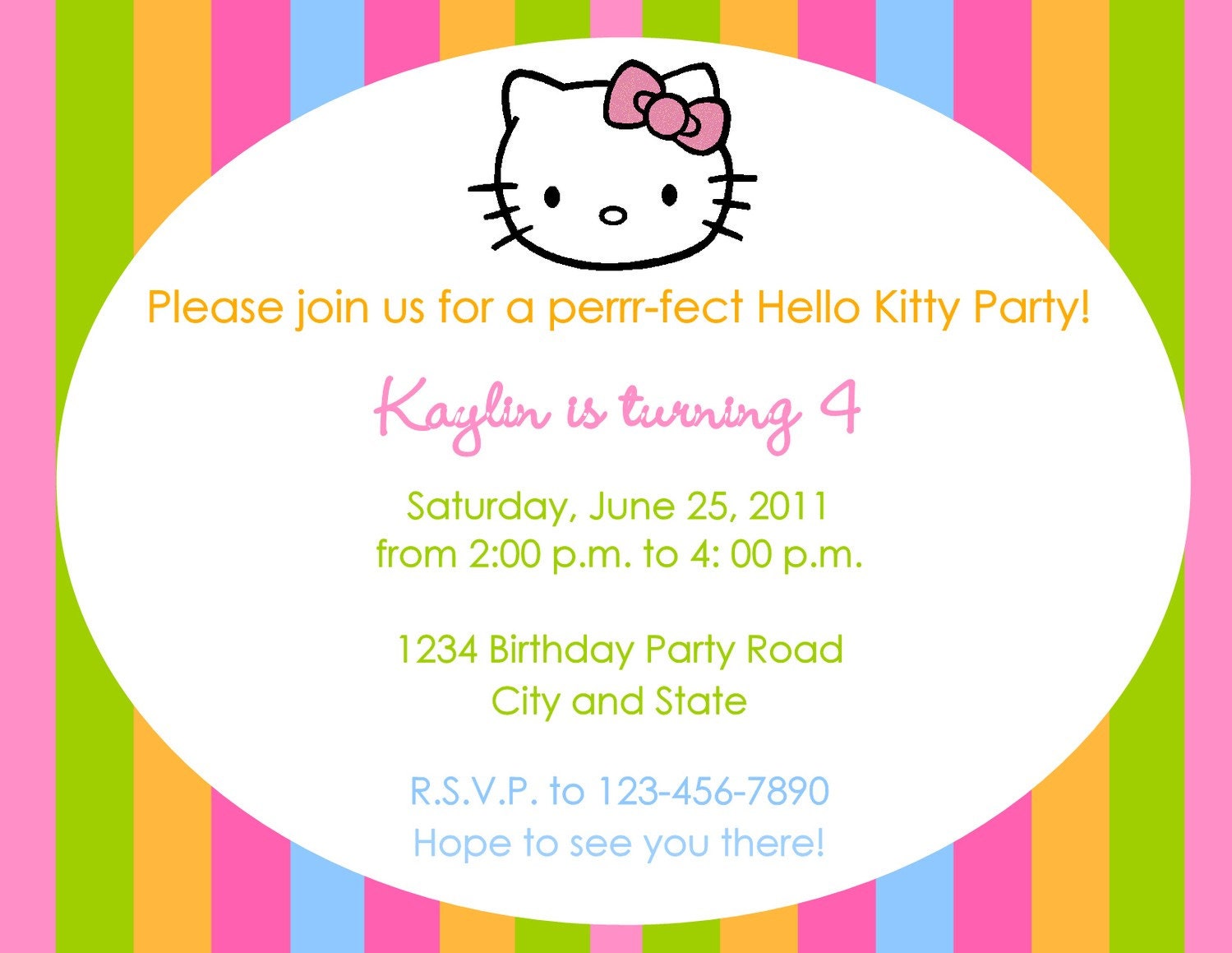 Hello Kitty Birthday Invitation Wording  eggettuvego