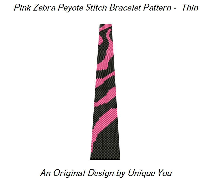beaded bracelet patterns and instructions. Pink Zebra Beaded Bracelet
