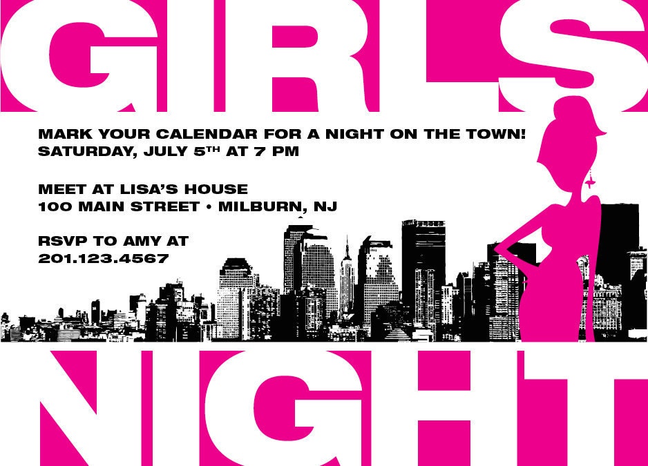 girls night out invitation. Girls Night Out Bachelorette