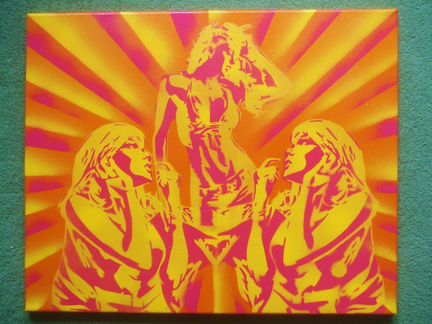 disco lust,spraypaint and stencil canvas. From LAKART