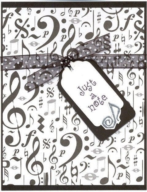 Black And White Musical Notes. Note Cards Black and White