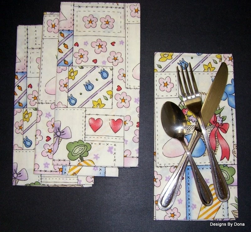 Napkins, set of 4, Easter Patches, 