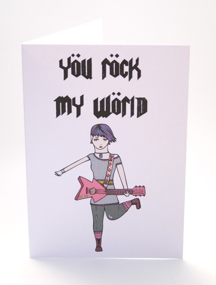 Greeting Card - You rock my world 