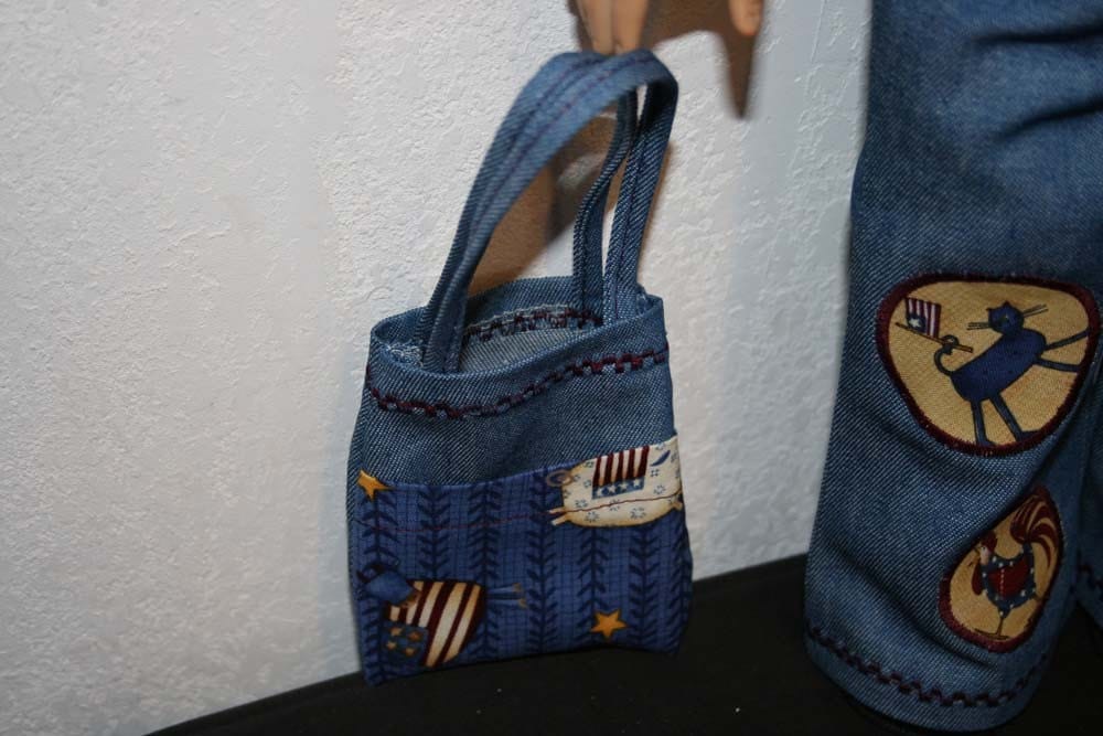 Applique Jeans Shirt and Purse for