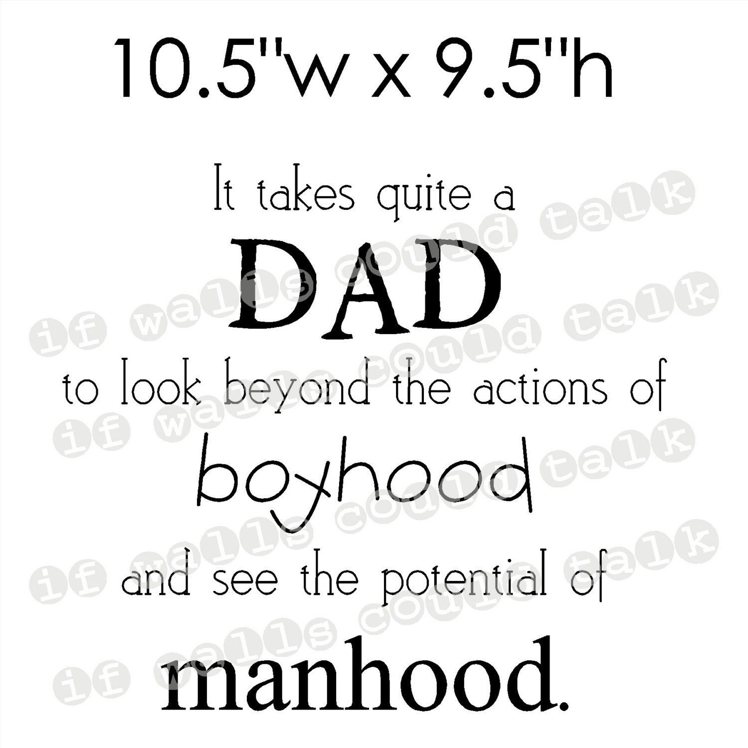 Fathers Day Quote vinyl wall art decal by melanieastewart