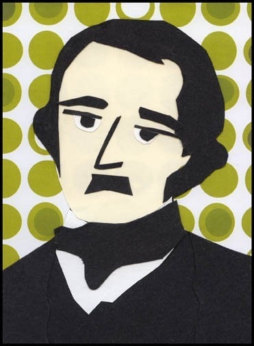Edgar Allan Poe collage print 
