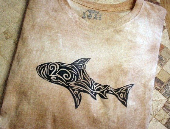 SHARK adult TATTOO Tribal shirt YOUR SIZE and COLOR S M L XL