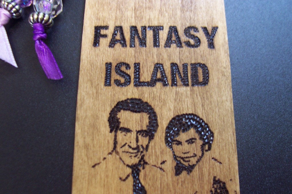 Tattoo Sticker (Fantasy Island) in Tokyo Ricardo Montalban and Herv&#xE9; Villechaize in Fantasy Island Fantasy Island Wooden Bookmark