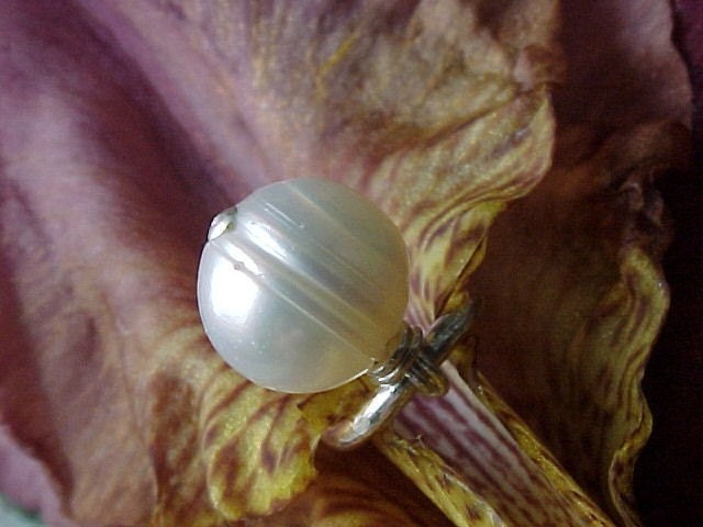 White Lotus Clip Clitoral Hood Jewelry. From AmberRainDesigns