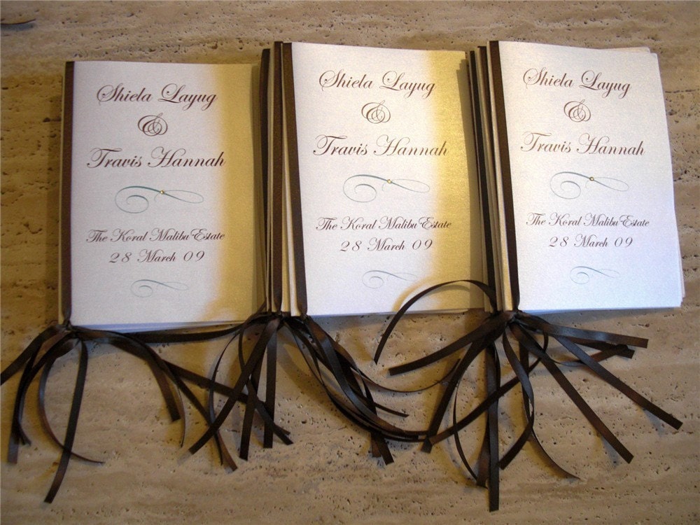 Formate for wedding programs
