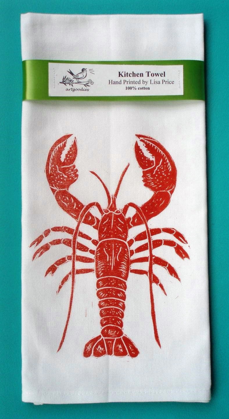 Dont worry, theres still plenty of time left for lobster boils at the beach! This fantastic artgoodies lobster block print towel is perfect for a beachy place and will remind you of great summertime fun year round!