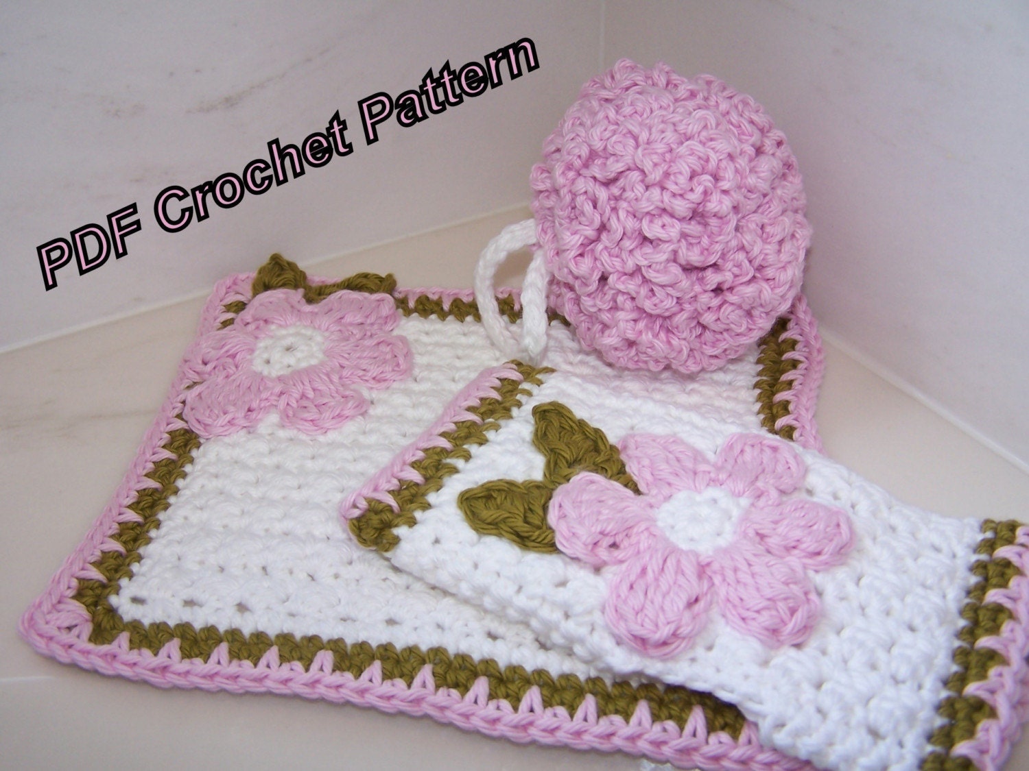 LW1645 Crochet Eco-Chic Bath Set - Sewing, Needlecraft, Thread