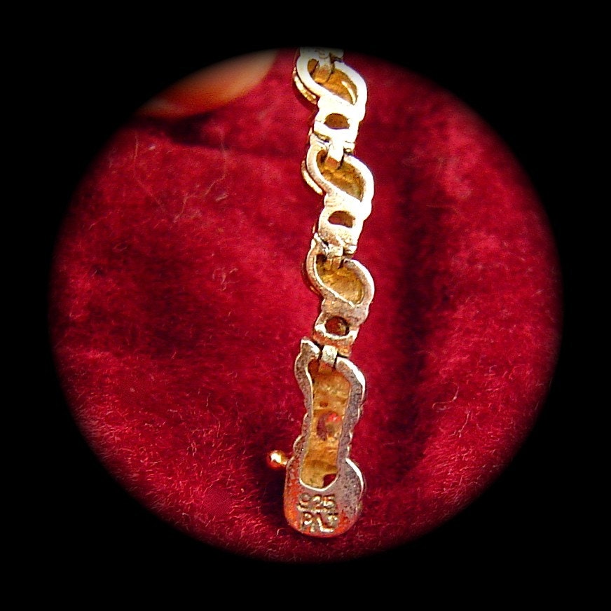Tennis Bracelet with Gold plating on 