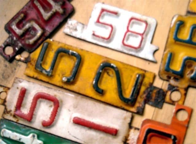 license plate tags year numbers