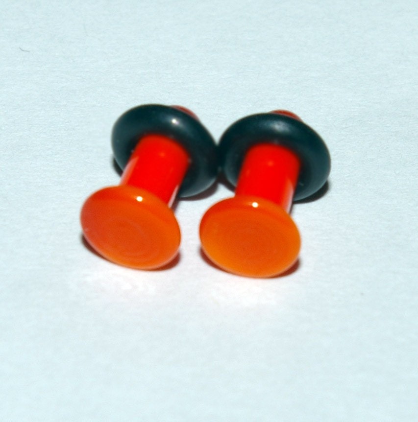 8g ORANGE Glass ear plugs body 