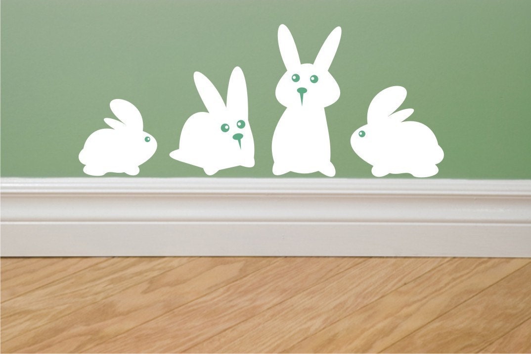 funny bunny pics. Funny Bunny wall decals set of