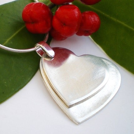 Simple Silver Hearts Pendant