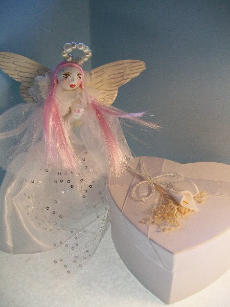 SALE Christmas Angel Tree Topper Ornament Pinky Doll Dame Darcy