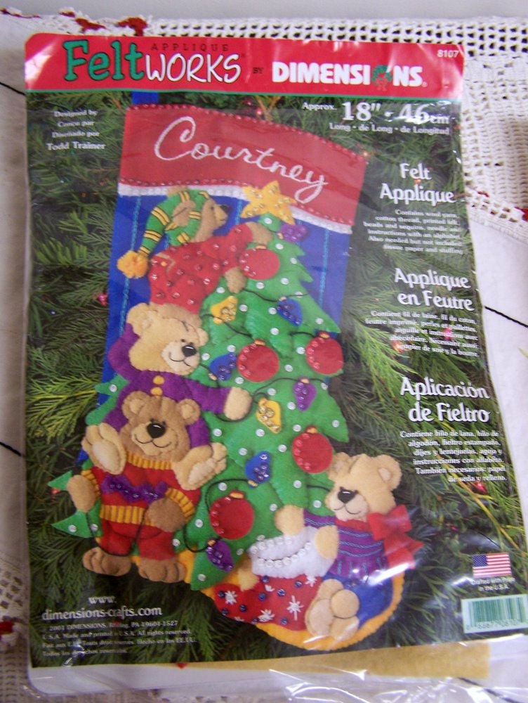 Christmas Stocking Kit Feltworks by Dimensions 18 inch - 46 cm long Complete