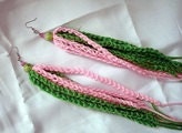 Clearance SALE Pink and Green Crochet Dangles