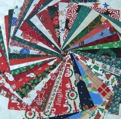 Christmas Quilt  Fabric Squares  Charm Squares Christmas Quilt Fabrics - SEW FUN QUILTS Time Saver Quilt Kit -