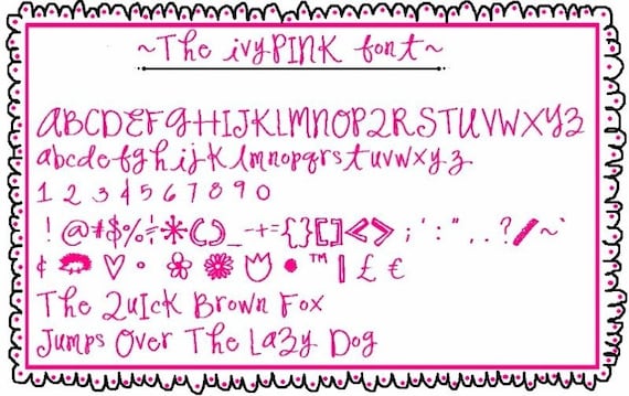 ivyPINK Handwriting FONT