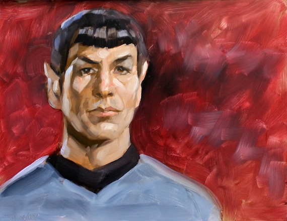 Spock by Kenney Mencher oil on masonite 11x14 inches