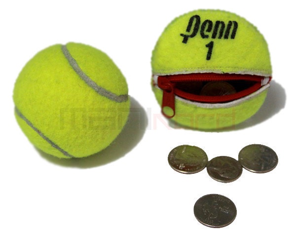 Recycled Tennis Ball Round/Compact Change Holder with Zipper