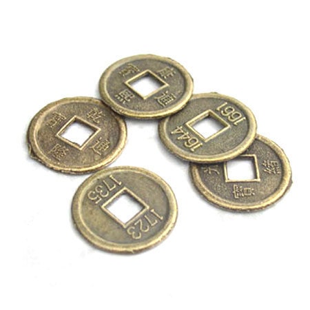 Chinese Coin Replica Brass Color 16mm pack of 20