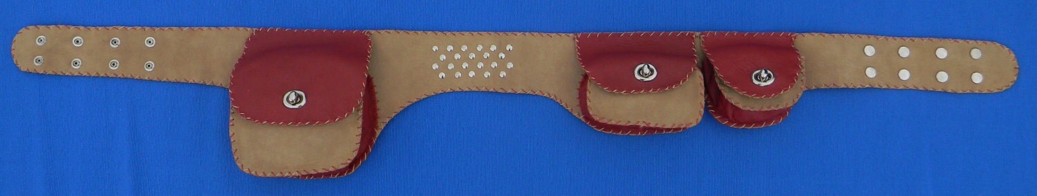 Travel pouch belt - Burning Man leather pouch belt - waist bag - Pouch belt