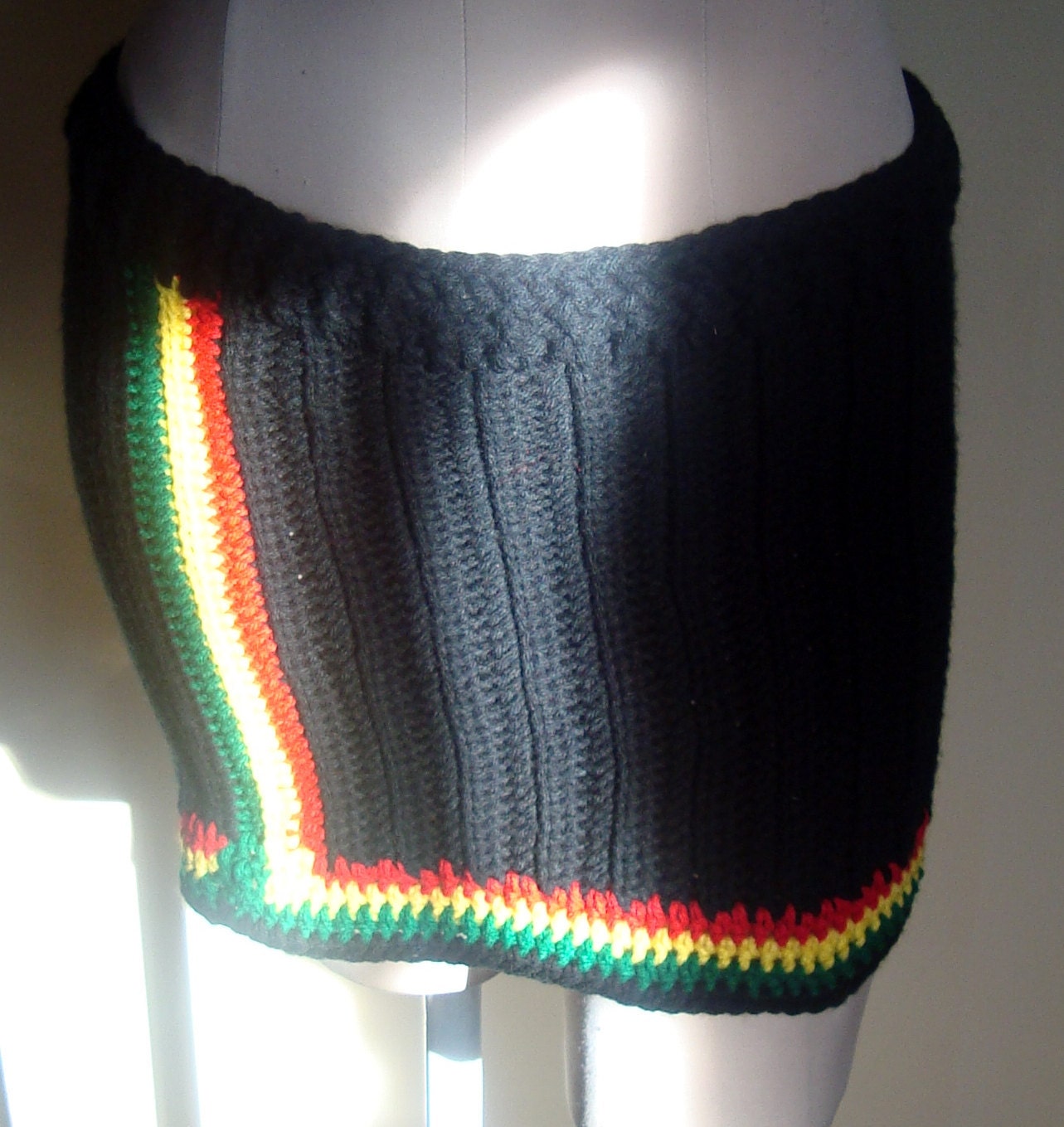 Bob Marley Inspired-Crochet Mini Skirt